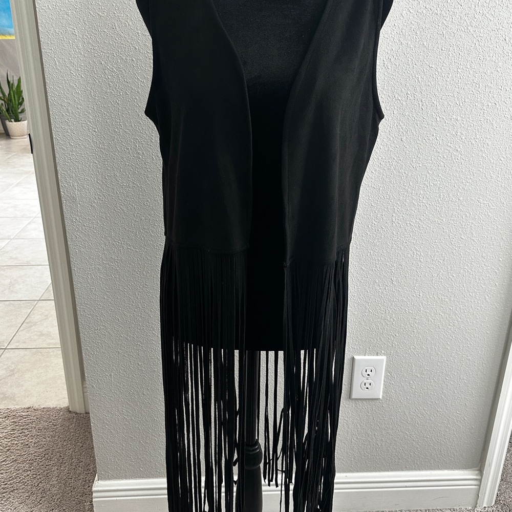Steve Madden Black Faux Suede Vest